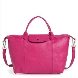 LONGCHAMP Medium 'Le Pliage Cuir' Leather